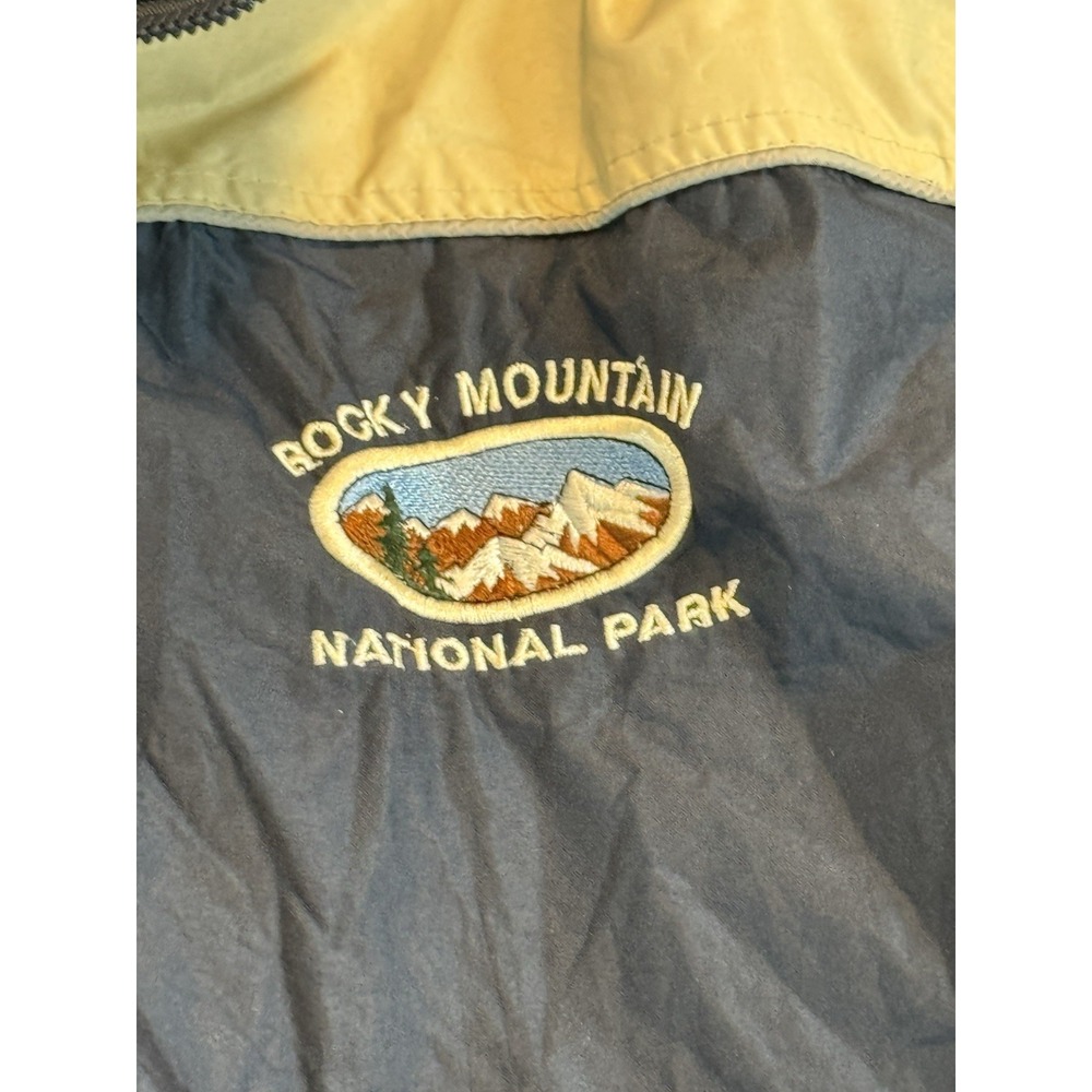 Rocky Mountain National Park Rain Jacket Hoodie Mens Large Blue Graphic Pullover